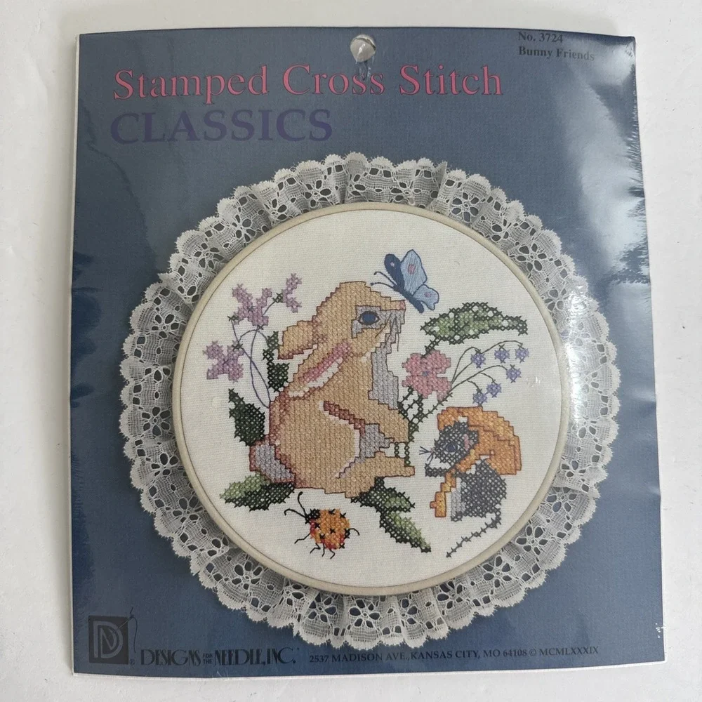 Easter Bunny Friends Stamped Cross Stitch Kit 3724 Designs For The Needle Lois T